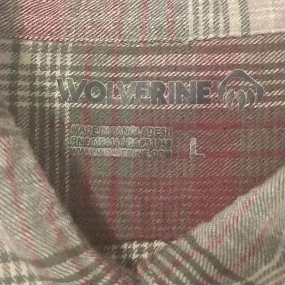 Wolverine Flannel Button Down Size Large EUC - image 5